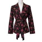 Diane Von Furstenberg NWT DFV Diane Von Furstenburg Silk Assets Blazer Jacket Moody Dark Romance Med Photo 1