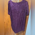 Steve Madden  Women's Marcella Sequin Sexy T-Shirt Mini Dress Sz XL NWT Aubergine Photo 7