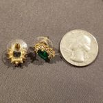 Gold and Jewel Pendant Necklace and Earrings Set Photo 5