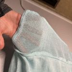 Pure J Jill Aqua Blue Linen Blend Asymmetrical Crochet Hem Tunic Top Size XL Photo 8