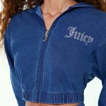 Juicy Couture  ZIP-UP DENIM HOODIE Small NWT Photo 2