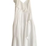 Area Stars White Ruffle Midi Dress. Size Small. White Photo 1