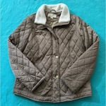 Michael Kors TRUFFLE BROWN QUILTED FAUX FUR COLLARED JACKET Sz M Photo 0
