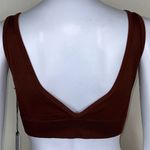 We Wore What  Circular Knit V-Neck Bra Top in Brunette Photo 3