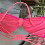 PINK - Victoria's Secret PINK Victoria Secret bikini swimsuit top Womens M Halter Neck Hot Neon Pink Photo 6