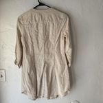 Tribal‎ Tunic Shirt Womens Medium Beige Linen Blend Long Sleeve Button Front Top Photo 7