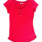 Y2K L.E.I Animal Print Short Sleeve Henley! Orange Size undefined Photo 0