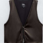ZARA  brown satin vest size small new with tags  Photo 0