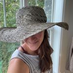 Banana Republic Sage Green Woven Straw Beach Sun Hat Size S/M Photo 7