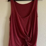 Zyia  Red / Burgundy / Maroon Swirl Low Tie Back Athletic Workout Tank in Small Photo 7