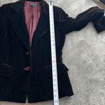 Darjoni Brown Velvet Blazer Jacket Women Size 6 Tailored Two Button Black Photo 12