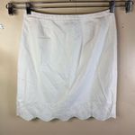 Ann Taylor  Women's Size 8 White Eyelet Pencil Skirt Scalloped‎ Hem Career Photo 4
