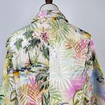 Johnny Was  Linen Tropical Palm Blazer Floral Embroidered Boho Jacket Size S Photo 8