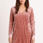 Betsey Johnson  Crushed Velvet Hooded Loungewear Dress Rose PInk Size M/L Photo 0