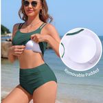 Emerald Ribbed Bikini Set Green Size M Photo 2