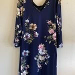 Fortune + Ivy  Stitch Fix Navy Blue Candis Back Detail Floral Knit Dress 3X NEW Photo 0