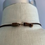 Handmade Vintage authentic African tribal necklace with metal center amber colored beads Photo 7