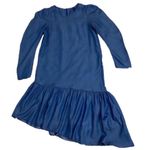 ZARA  Asymmetrical Ruffle Puff Sleeve Denim
Dress (Size XS) Photo 1