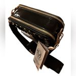 Valentino Orlandi Black Patent Leather Crossbody Camera Bag with Gold Hardware Photo 3