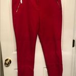 Michael Kors  Sz 10 Red Cotton Stretch Chino Zipper Pockets Taper Dress Pants Photo 9