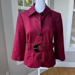 The Limited Vintage Y2K Collection Red Burgundy Fitted Belted Blazer Jacket Small Photo 9