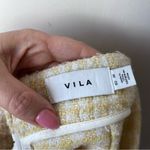 Vila Ceyla Light Yellow & White Plaid Skirt EU 38 / US 6 Photo 4