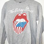 The Rolling Stones  gray super distressed graphic tattered crewneck sweatshirt Photo 1