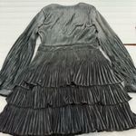 Claudie Pierlot Short Silver Pleated Dress Size 8 Photo 3