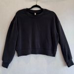 Lululemon Sweatshirt Black Cropped Crewneck Pullover Size 4 Cozy Athleisure Top Photo 1