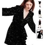 Dear John  Jeans Mina front wrap black sequin dress Photo 2