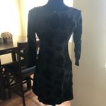 Planet Gold JUNIORS FLOCKED FIT FLARE DRESS BLACK Photo 5