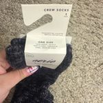 Aerie  Black Thick Textured Marled Crew Socks Photo 1