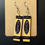 The Bar Yellow Crayon Skinny Dangle Pierced Earrings New Photo 0