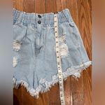 Rue 21 Light Blue Distressed Jean Shorts Photo 2