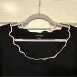 Roz & Ali Lightweight Scalloped Pullover Sweater Black With White Trim 3X Photo 2