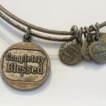 ALEX AND ANI  Completely Blessed Faith/Gratitude Silver Tone Charm Bangle Bracelet Photo 1