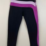Lululemon Black Dual Tone Purple Crop Athletic Workout Leggings Photo 0