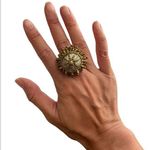 Anthropologie Shiraleah Ofelia Beaded ring adjustable Gold Photo 0