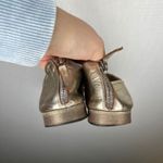 Marsell Metallic Gold Leather Loafers Flat Shoes Women Size 36.5 Italy Photo 3