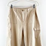 ACOA High Rise Wide Leg Cargo Pants Khaki Tan Large Photo 3