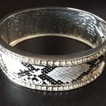 Badgley Mischka New  Faux Snakeskin & Crystals Cuff Photo 0