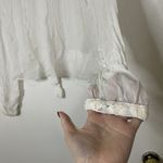 Free People  white ivory beaded embroidery sheer long sleeve peasant top Small Photo 3