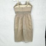BCBGMAXAZRIA  Dress Women Size 2 Runaway Silk Strapless Mini Organza Cream Event Photo 1
