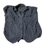 Banana Republic  woman's size petite small denim button down sleeveless shirt Photo 0