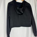 Forever 21 Black Cropped Hoodie with Front Pocket zipper pull long sleeve Small Photo 4