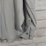 Madewell  Women Grey Silver Long Sleeve Crinkled Relaxed Button Up Shirt small Photo 8