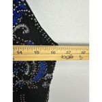 Francescas Beaded Sheer Overlay Dress S Black Blue Whimsigoth Art Deco Y2K Photo 4