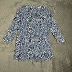 Vineyard Vines  Shirt Womens Small White Blue Abstract Zebra Print Tunic Preppy‎ Photo 2