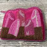 MARY KAY GOLD /PINK LIPSTICK GLASS BEADED COIN PURSE MK SGNATURE Photo 0