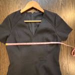 Elie Tahari NWT Textured Navy Sheath Midi Dress V-neck Photo 2